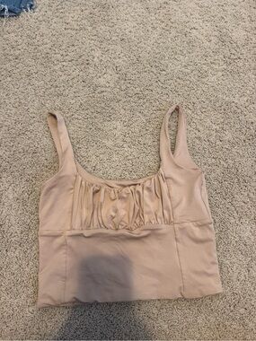 Sleeveless Ruched Front Crop Top - Blush